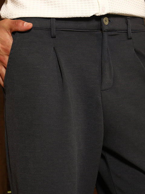 Behookd Micro-Waffle Straight-Leg Trousers