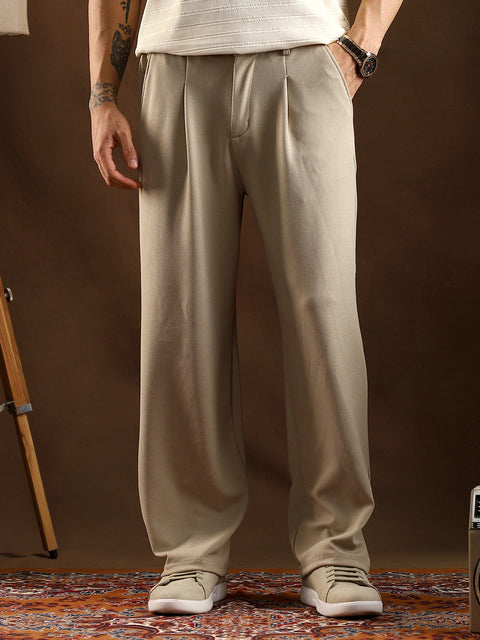 STARCAST Micro-Waffle Cuffed Trousers