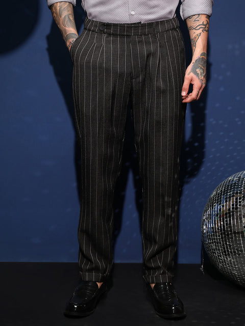 CAHOOT Lightweight - Pinstripe-Pleated Chino Trousers