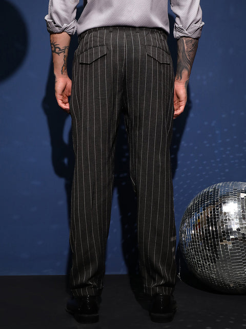 CAHOOT Lightweight - Pinstripe-Pleated Chino Trousers