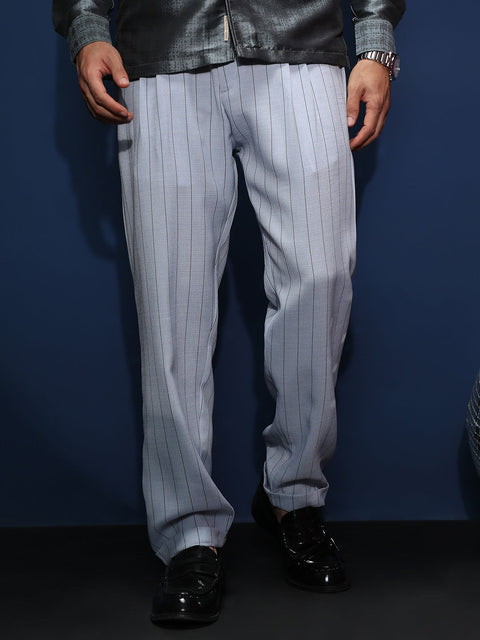 CAHOOT Lightweight - Pinstripe-Pleated Chino Trousers