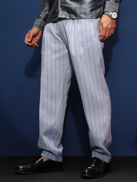 CAHOOT Lightweight - Pinstripe-Pleated Chino Trousers