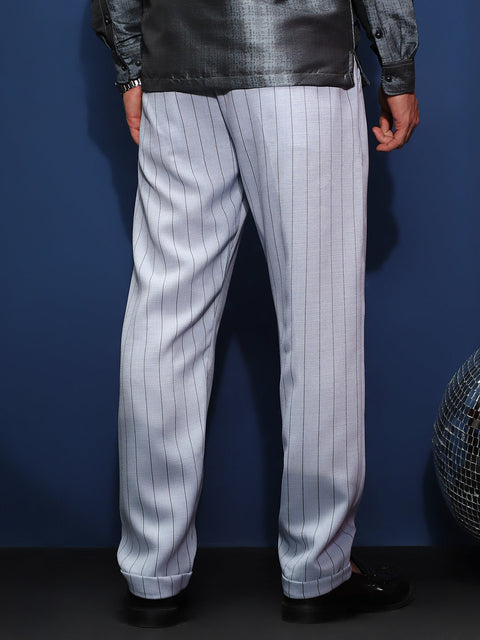 CAHOOT Lightweight - Pinstripe-Pleated Chino Trousers