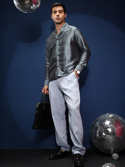 CAHOOT Lightweight - Pinstripe-Pleated Chino Trousers