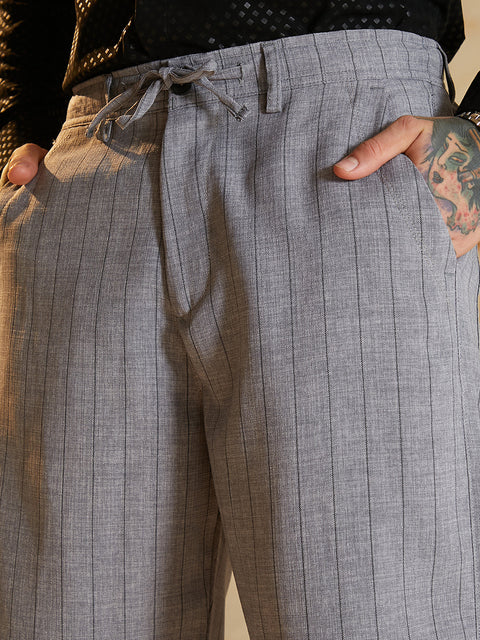 Face Card Lightweight - Pinstriped Chino Trousers