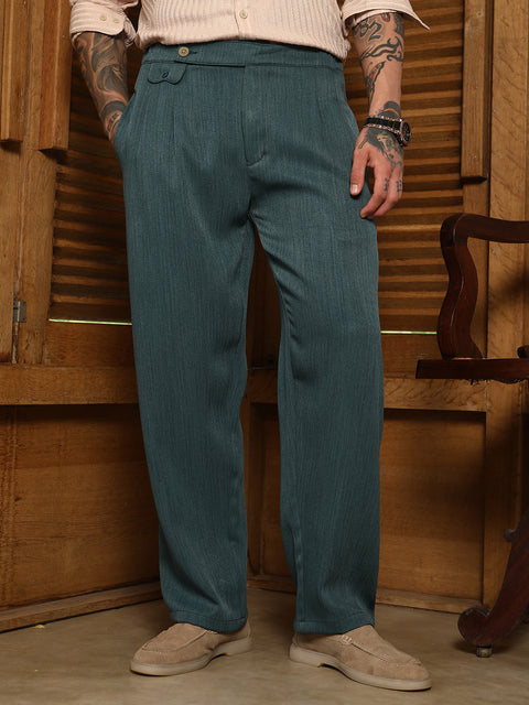 CAHOOT Pleated Extended-Button Trousers