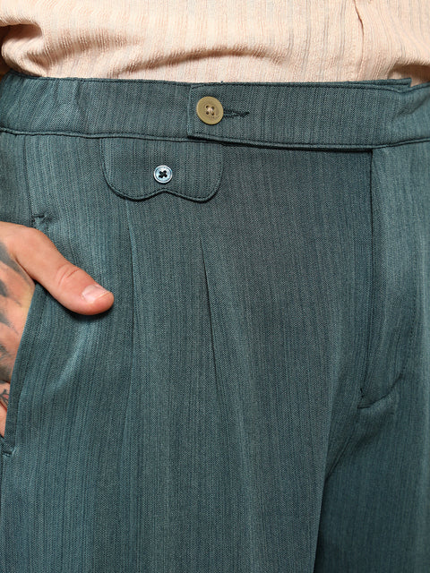 CAHOOT Pleated Extended-Button Trousers