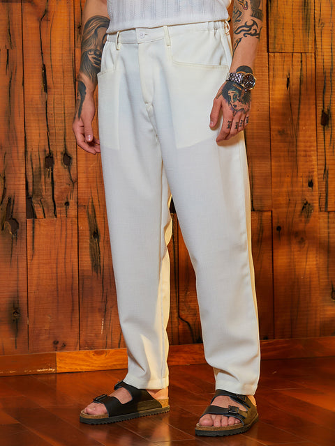 Face Card Straight Linen-Blend Trousers
