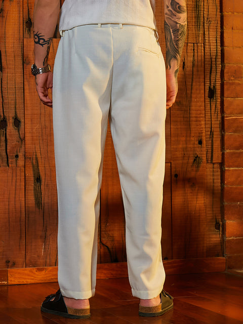 Face Card Straight Linen-Blend Trousers