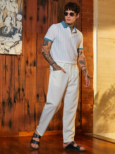 Face Card Straight Linen-Blend Trousers