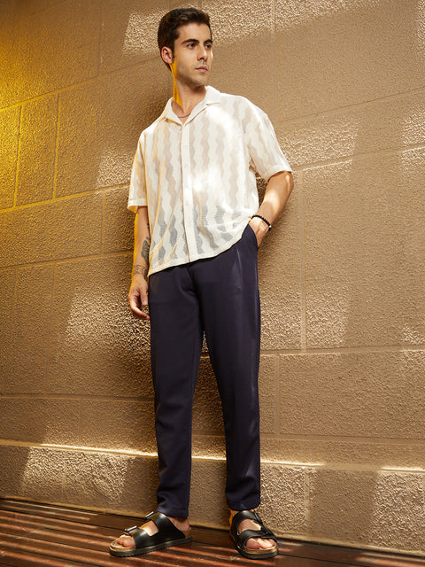 Face Card Micro-Waffle Chino Trousers