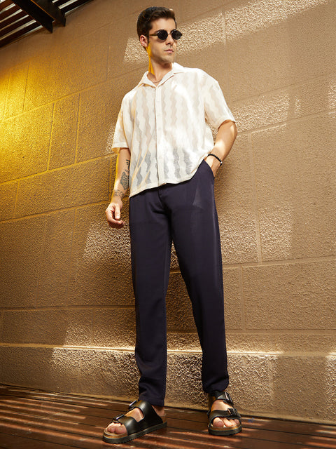 Face Card Micro-Waffle Chino Trousers