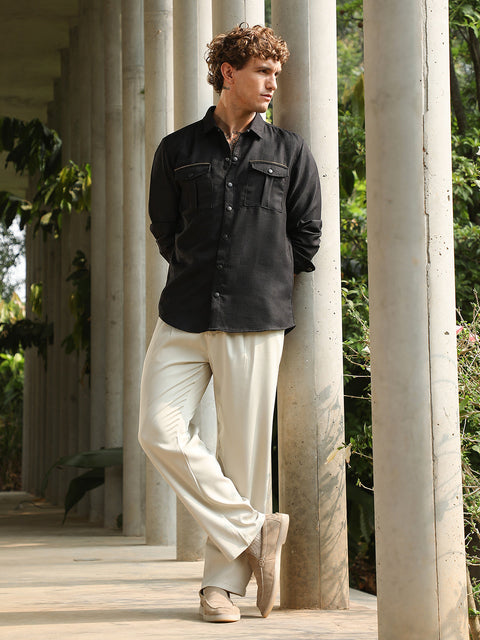 Behookd Straight Pleated Trousers