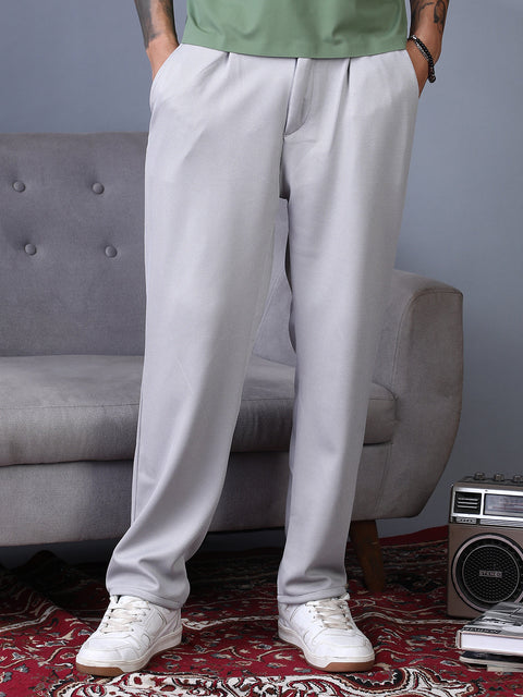 STARCAST Micro-Waffle Straight Trousers