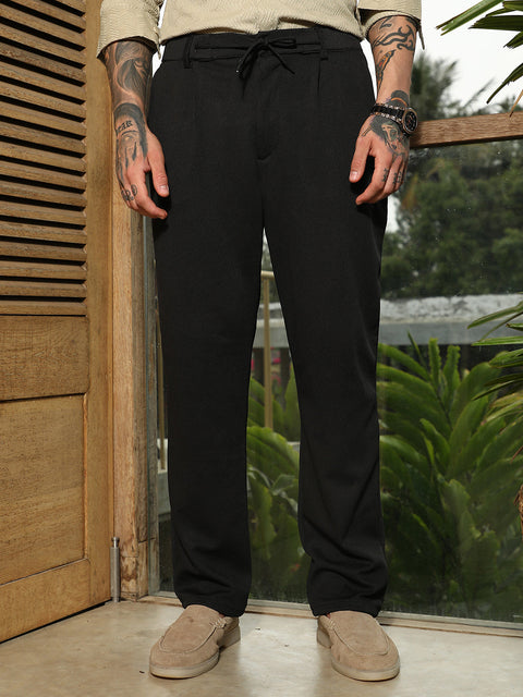 CAHOOT Micro-Waffle Straight Trousers