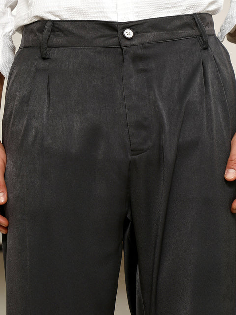 Hookd Lightweight - Black Pleated Trousers