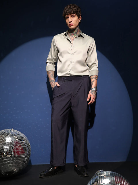 Behookd Pleated Cuffed Trousers
