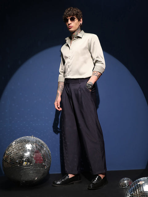 Behookd Pleated Cuffed Trousers