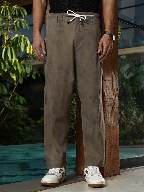 Hooked Grazed-Imprint Straight-Fit Trousers