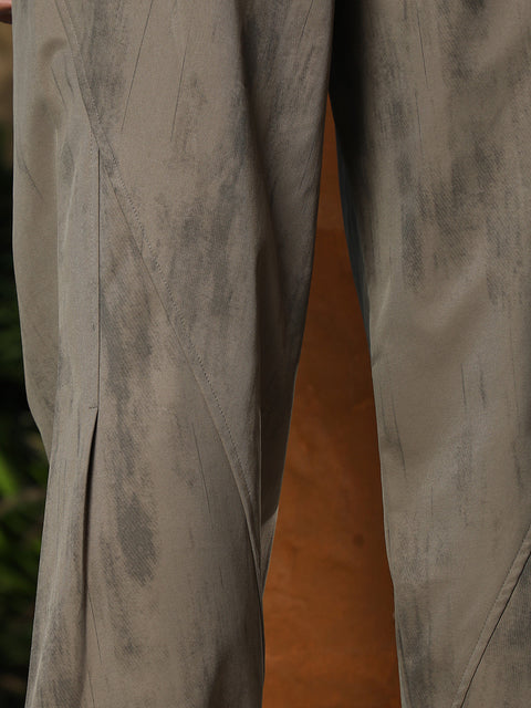 Hooked Grazed-Imprint Straight-Fit Trousers