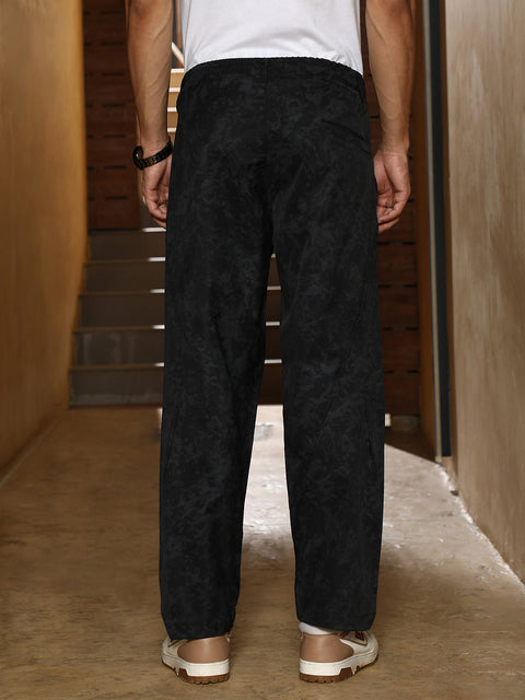 Hooked Splatter-Imprint Straight-Fit Trousers