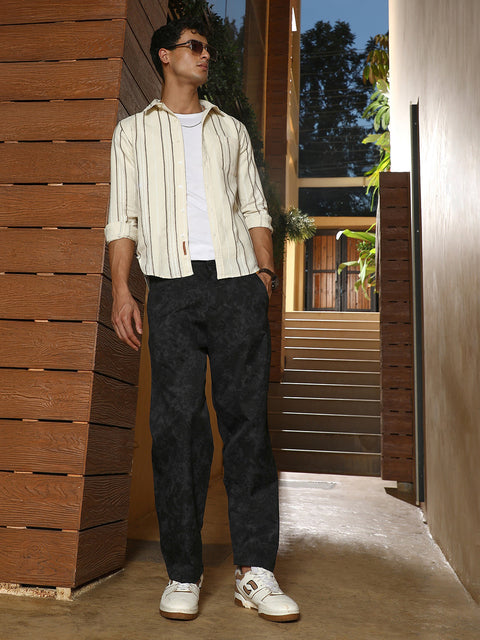 Hooked Splatter-Imprint Straight-Fit Trousers