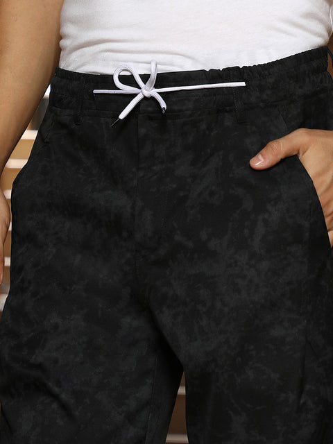 Hooked Splatter-Imprint Straight-Fit Trousers