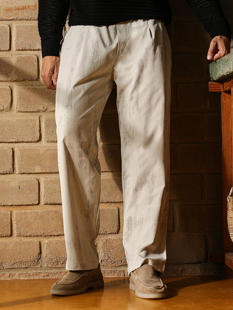 Take 2 Gazed-Imprint Relaxed Trousers