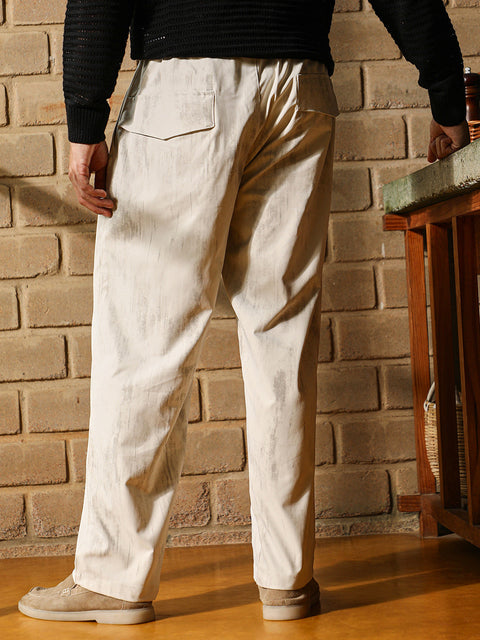 Take 2 Gazed-Imprint Relaxed Trousers