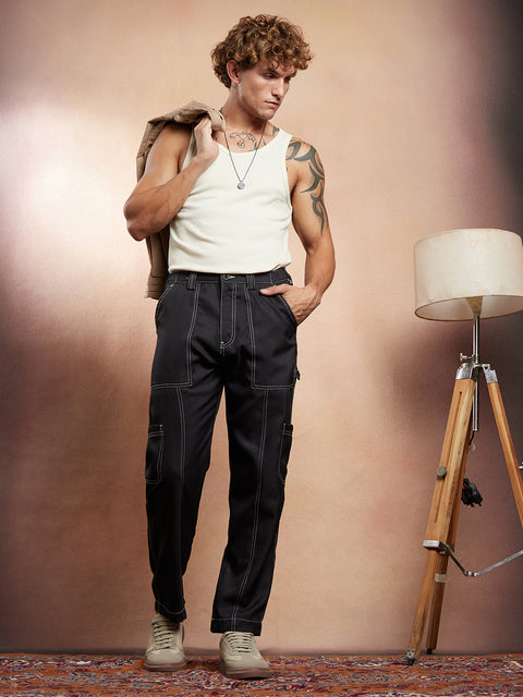 Hookd Contrast-Stitch Carpenter Utility Trousers