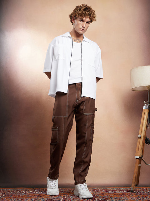 Hookd Contrast-Stitch Carpenter Utility Trousers