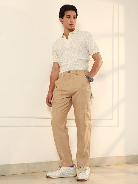 OneKind Contrast Stitch Carpenter Trousers