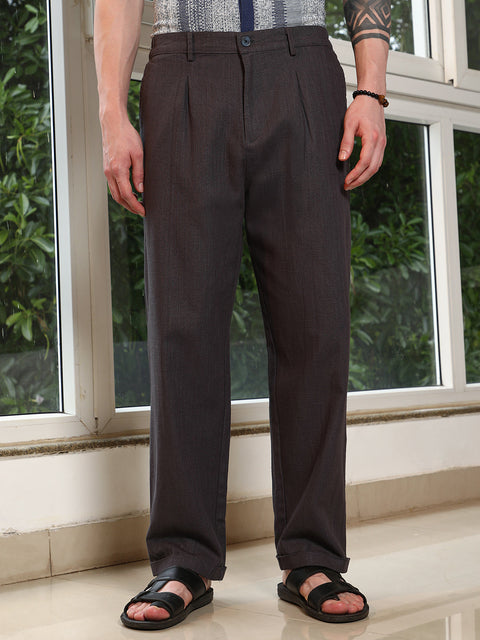 Interim Lightweight - Brown Cotton Trousers