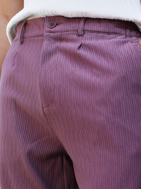 Hooked Textured-Pleated Tailored Trousers