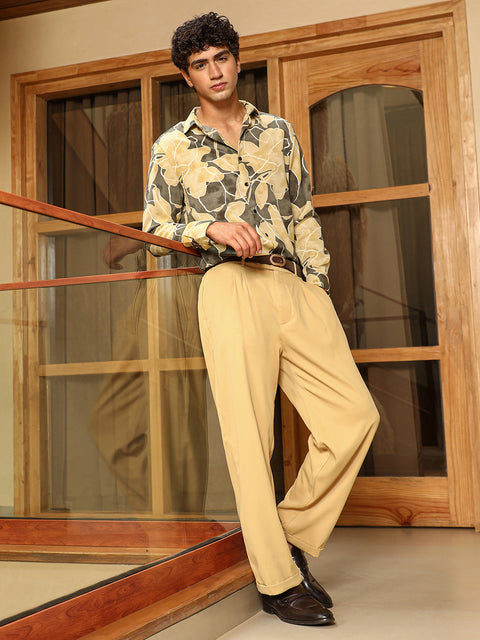 Hooked Pleated-Twill Tailored Trousers