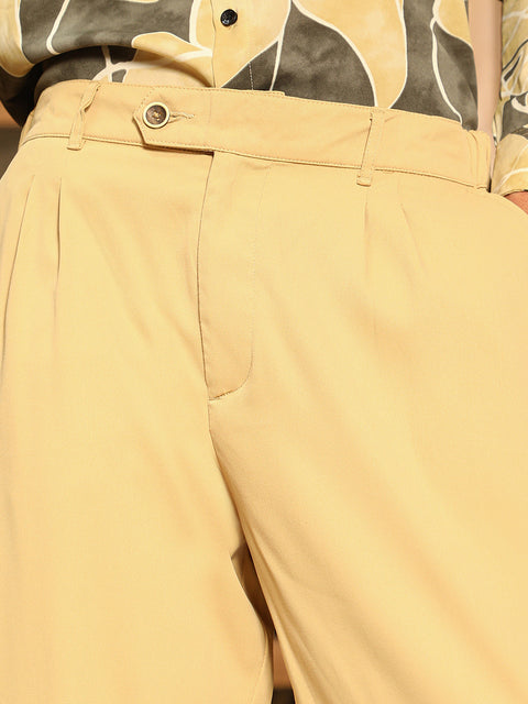 Hooked Pleated-Twill Tailored Trousers