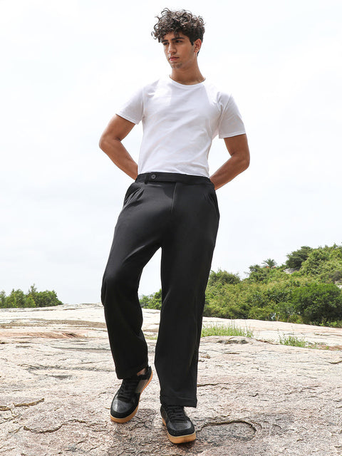 Just Be Extended-Waistband Straight Trousers
