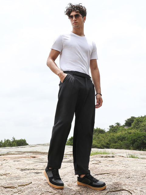 Just Be Extended-Waistband Straight Trousers