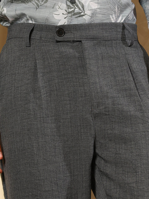 OneKind Pleated-Dobby Tailored Trousers