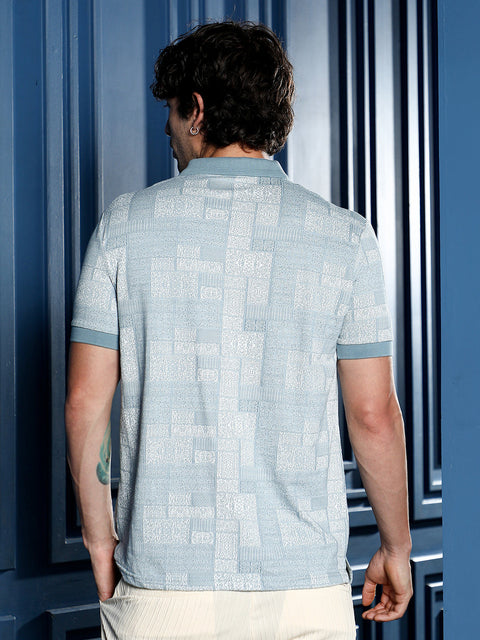 Chaos Lattice-Geometric Jacquard Polo T-Shirt