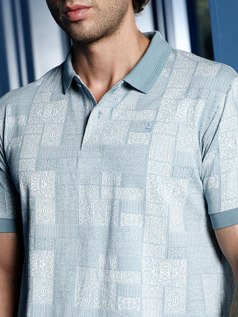 Chaos Lattice-Geometric Jacquard Polo T-Shirt