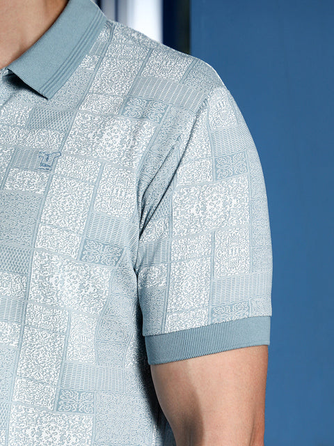 Chaos Lattice-Geometric Jacquard Polo T-Shirt