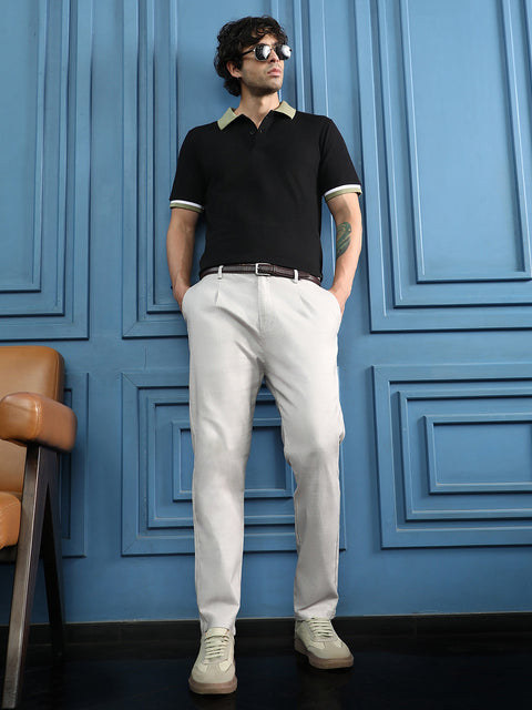 Runway Gods Contrast Textured-Knit Polo T-Shirt