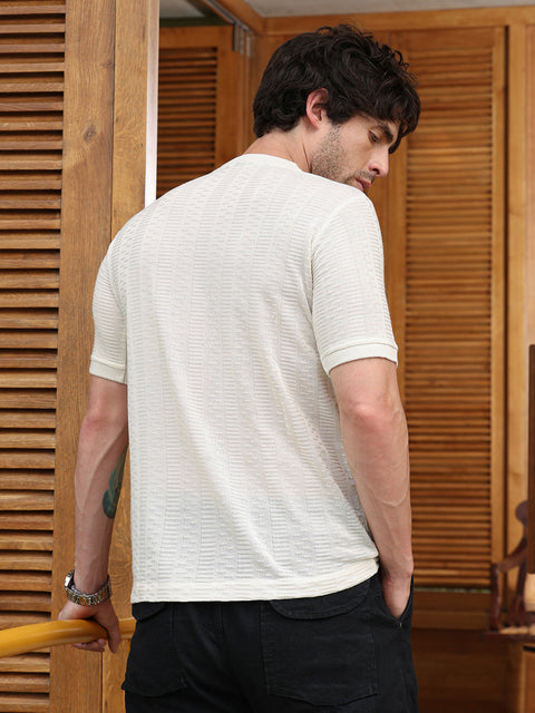 Just Be Dash-Ribbed Knit T-Shirt