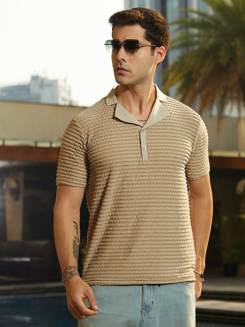 Game Face Crease-Tactile Cuban Polo T-Shirt