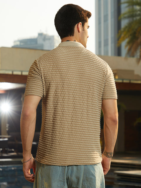 Game Face Crease-Tactile Cuban Polo T-Shirt