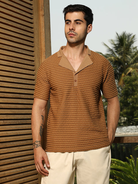 Game Face Crease-Tactile Cuban Polo T-Shirt