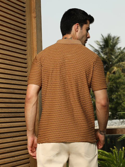 Game Face Crease-Tactile Cuban Polo T-Shirt