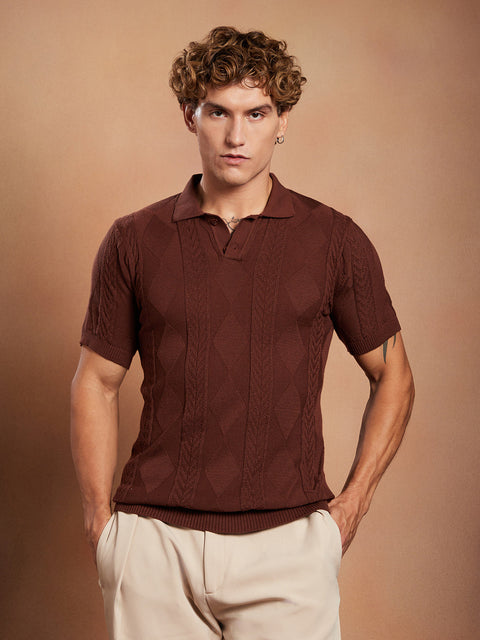 CAHOOT Argyle-Tactile Polo T-Shirt