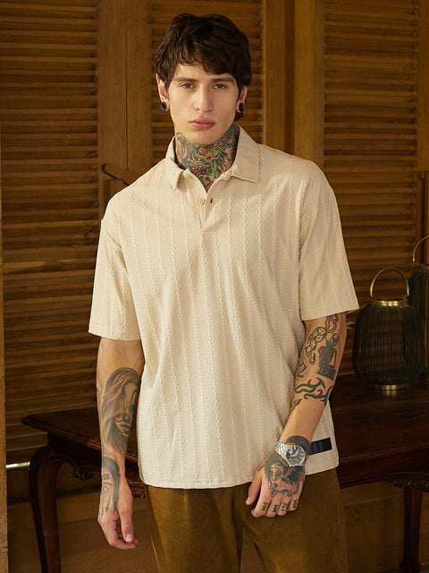 Face Card Spiralknot-Tactile Oversized Polo T-Shirt